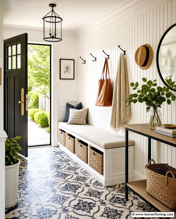 Beadboard in Entryways for a Warm Welcome - 25 Beadboard Wall Ideas for Classic Charm