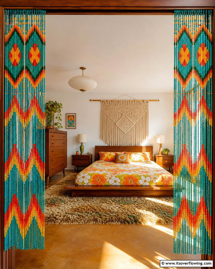 Beaded Curtains - 25 60s Bedroom Ideas for a Retro-Inspired Space