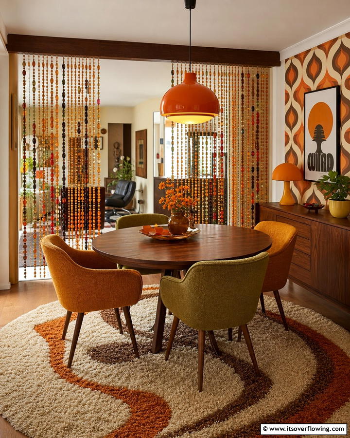 Beaded Curtains - 25 70s Dining Room Design Ideas for Retro Charm
