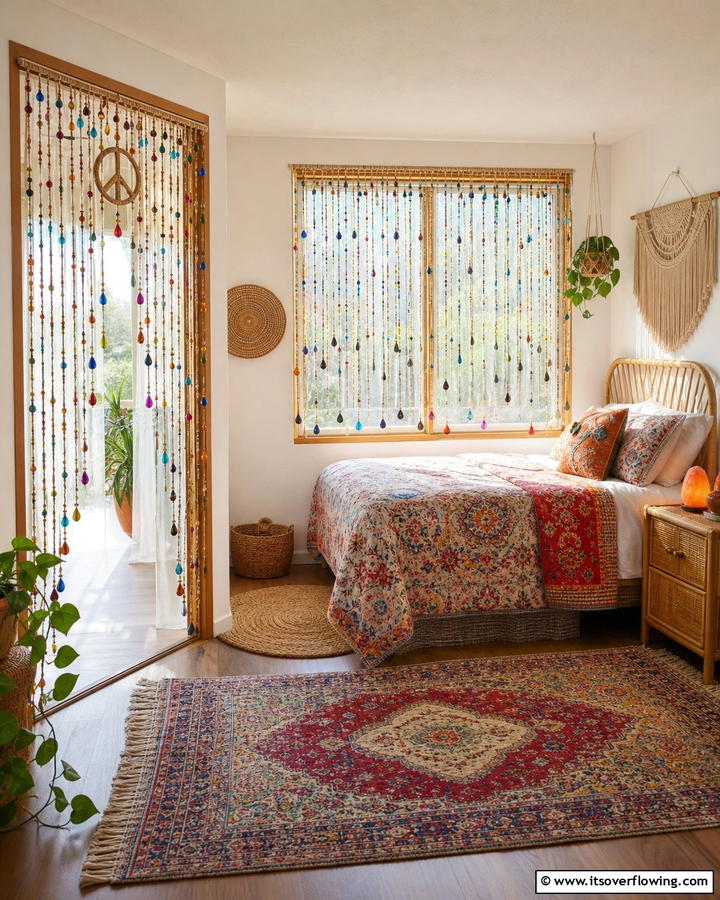 Beaded Curtains - 20 Girls Boho Bedroom Ideas for a Chic and Relaxing Space
