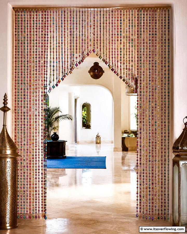 Beaded Moroccan Curtains - 25 Moroccan Themed Bedroom Ideas for an Exotic Escape