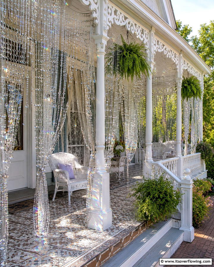 Beaded Porch Curtains - 20 Charming Victorian Porch Ideas for a Classic Look