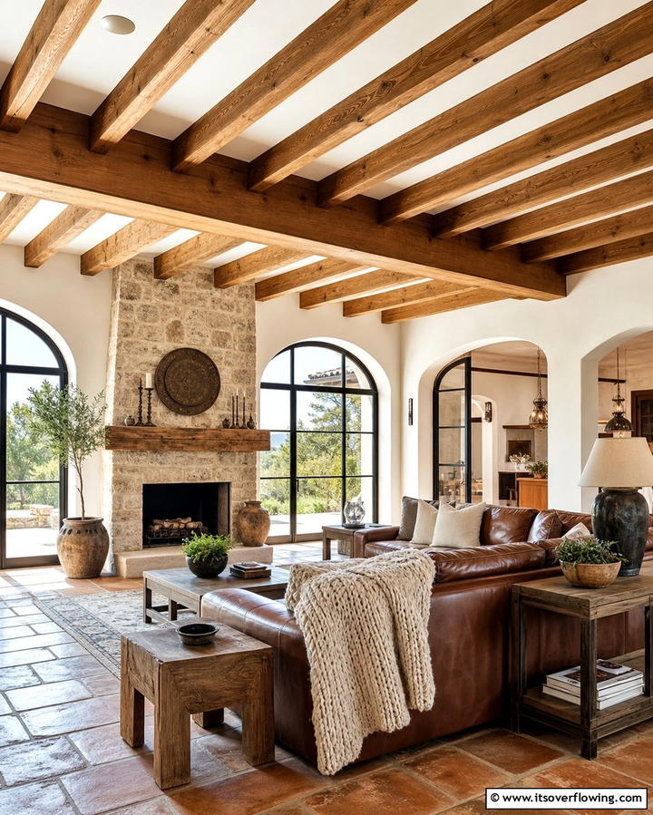 Beam Accents - 25 Elegant Ceiling Trim Ideas to Elevate Your Home