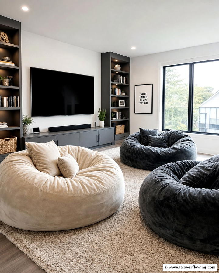 Bean Bags for Casual Comfort - 25 Floor Seating Ideas for a Relaxing Living Space