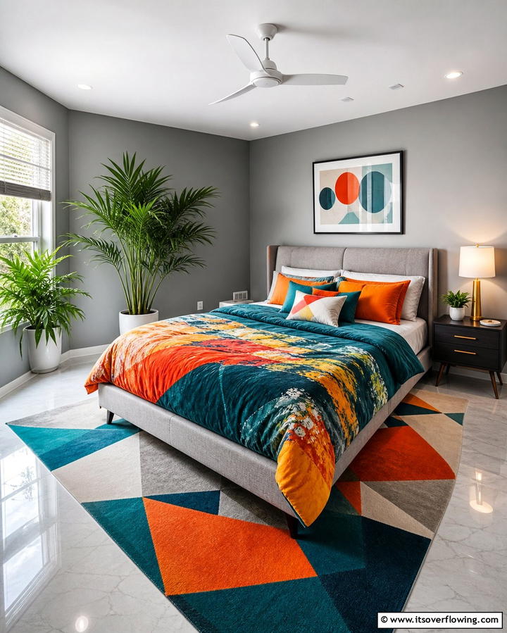 Bed Positioned Diagonally for Visual Interest - 25 Bedroom Layout Ideas for Optimal Space Use