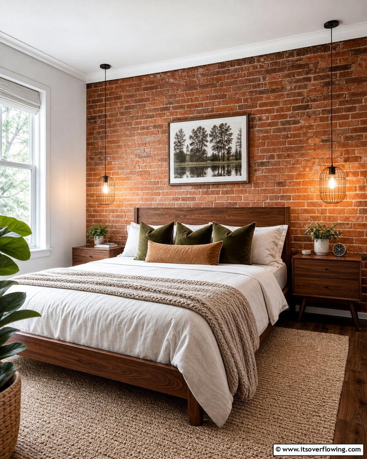 Bedroom Headboard Wall - 25 Brick Accent Wall Ideas for a Stylish Home Feature