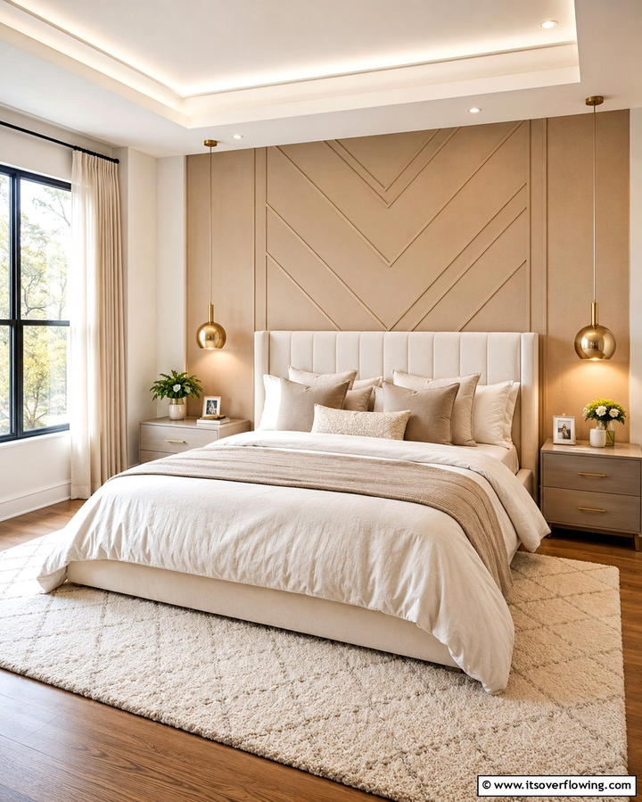 Beige Accent Wall - 25 Beige Bedroom Ideas for a Calming Retreat