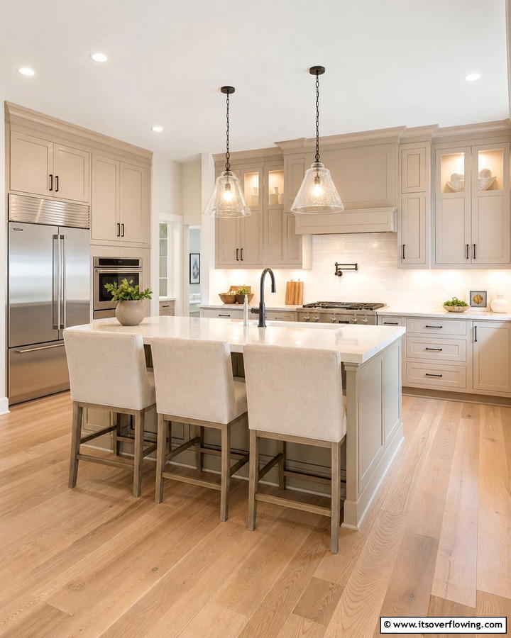 Beige Cabinets in Transitional Kitchens - 20 Kitchens With Beige Kitchen Cabinets for a Neutral and Elegant Look
