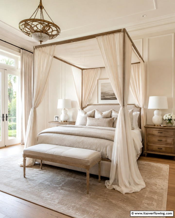 Beige Canopy Beds - 25 Beige Bedroom Ideas for a Calming Retreat