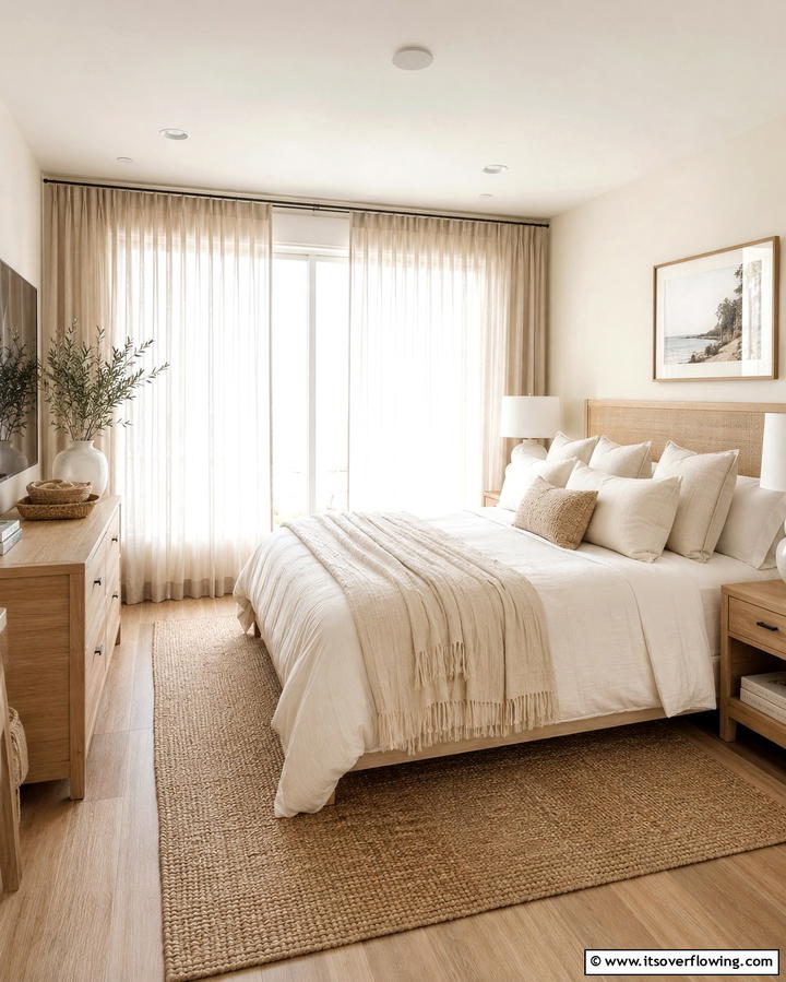 Beige Curtains for Soft Lighting - 25 Beige Bedroom Ideas for a Calming Retreat
