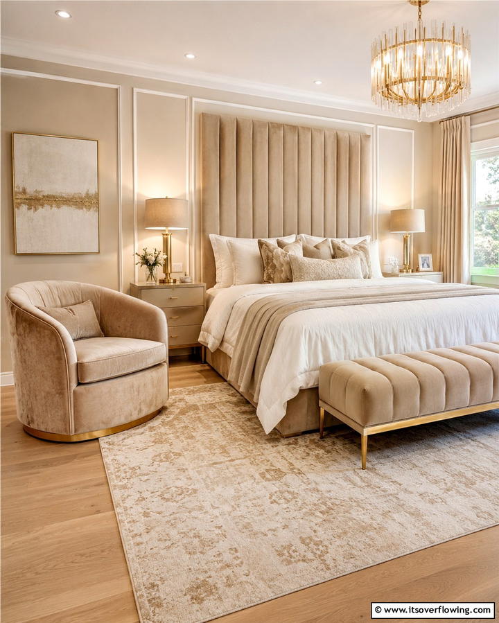Beige Velvet Furniture - 25 Beige Bedroom Ideas for a Calming Retreat