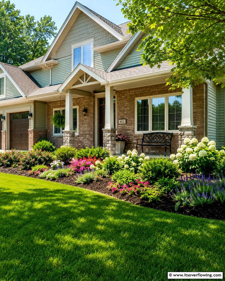 Beige Vinyl with Brown Brick - 25 Vinyl Siding and Brick Combinations for Curb Appeal