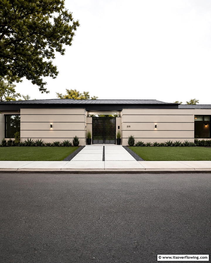 Beige and Black Horizontal Paneling - 30 Beige & Black House Exterior Design Ideas & Inspiration