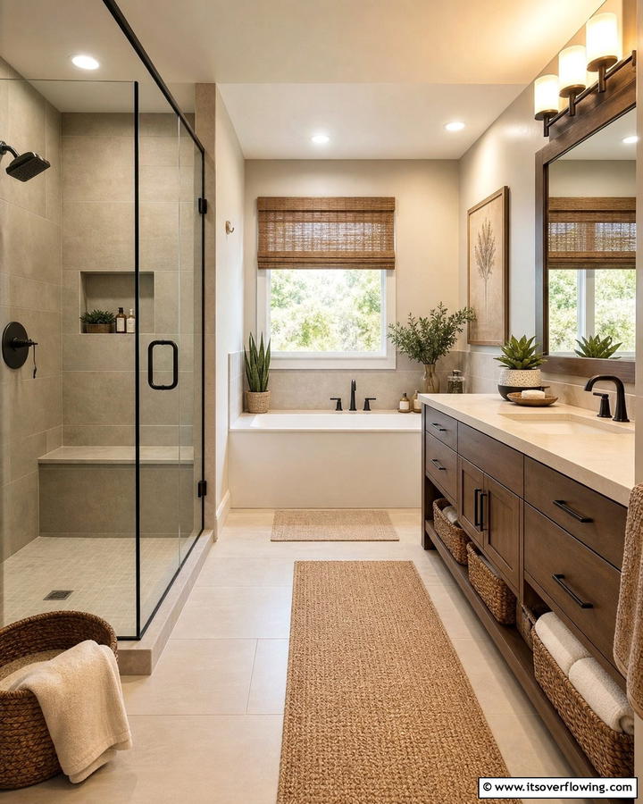Beige and Brown Combination for Subtle Warmth - 25 Brown Bathroom Ideas for a Warm and Inviting Space