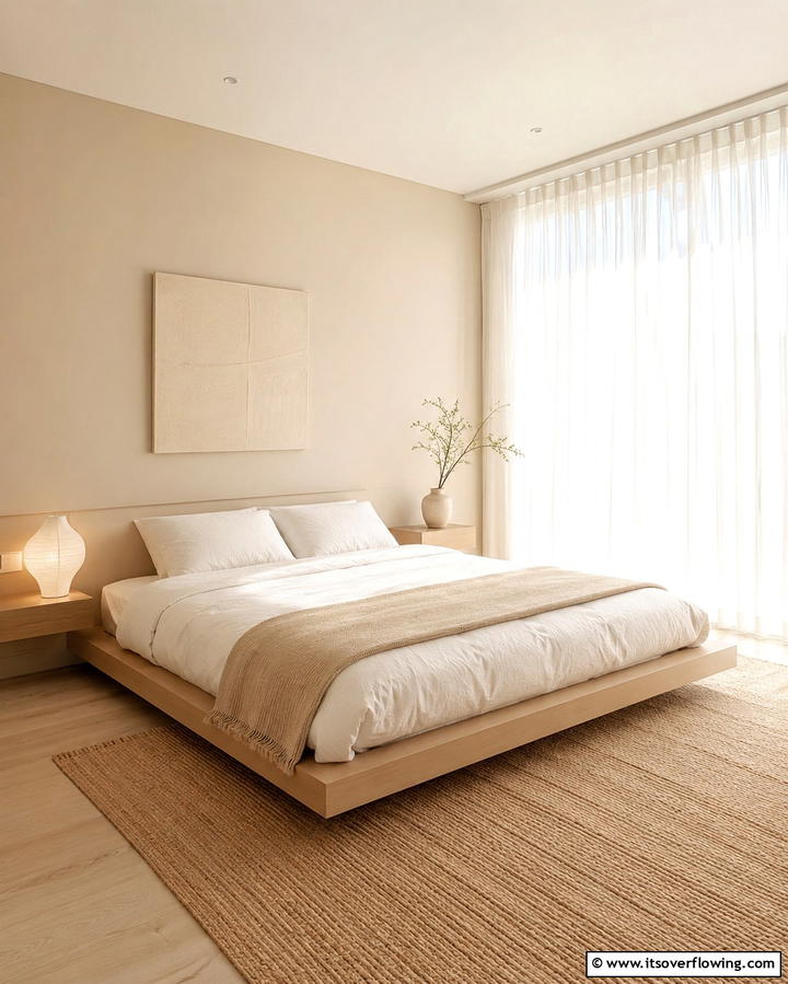 Beige and Minimalist Design for Serenity - 25 Beige Bedroom Ideas for a Calming Retreat