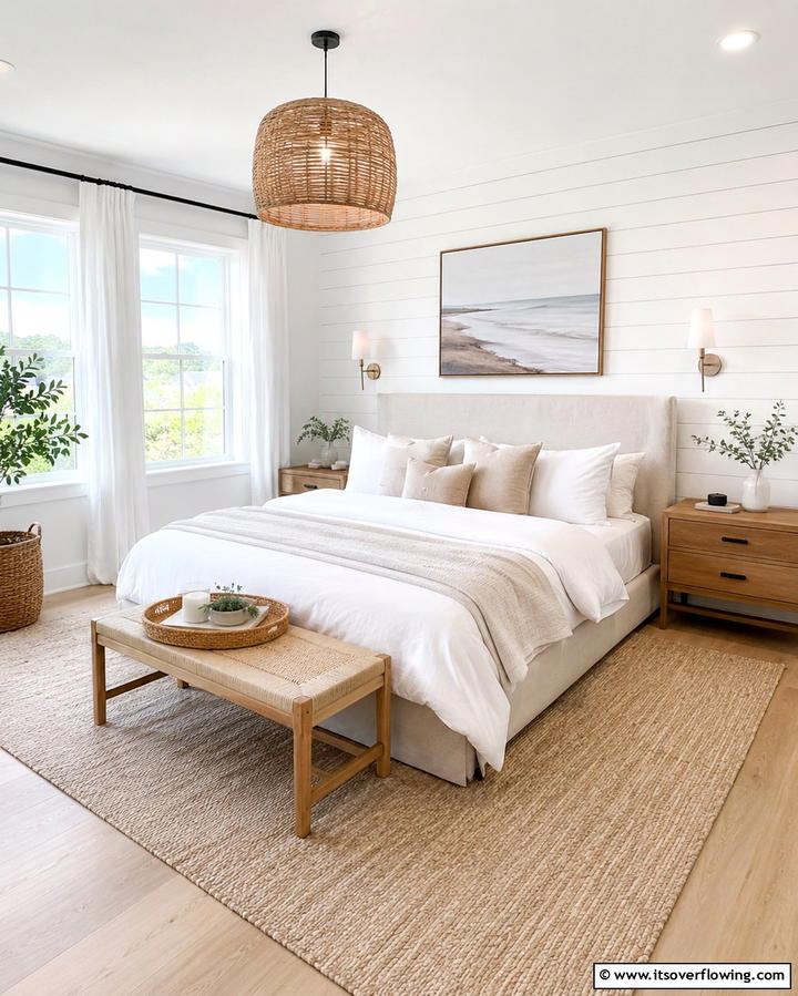 Beige and White Contrast - 25 Beige Bedroom Ideas for a Calming Retreat
