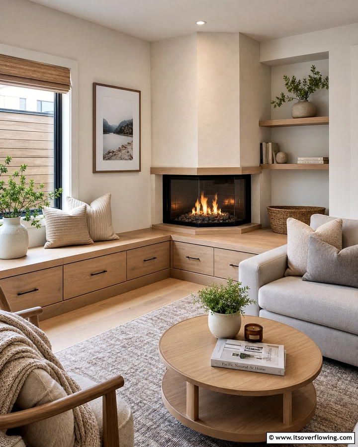 Bench with Backrest - 25 Fireplace Bench Ideas for Functional and Stylish Seating