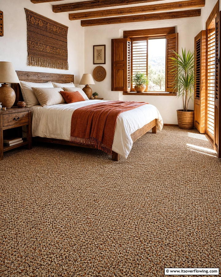 Berber Carpets for a Rustic Touch - 25 Stylish Bedroom Carpet Ideas for a Comfortable Retreat