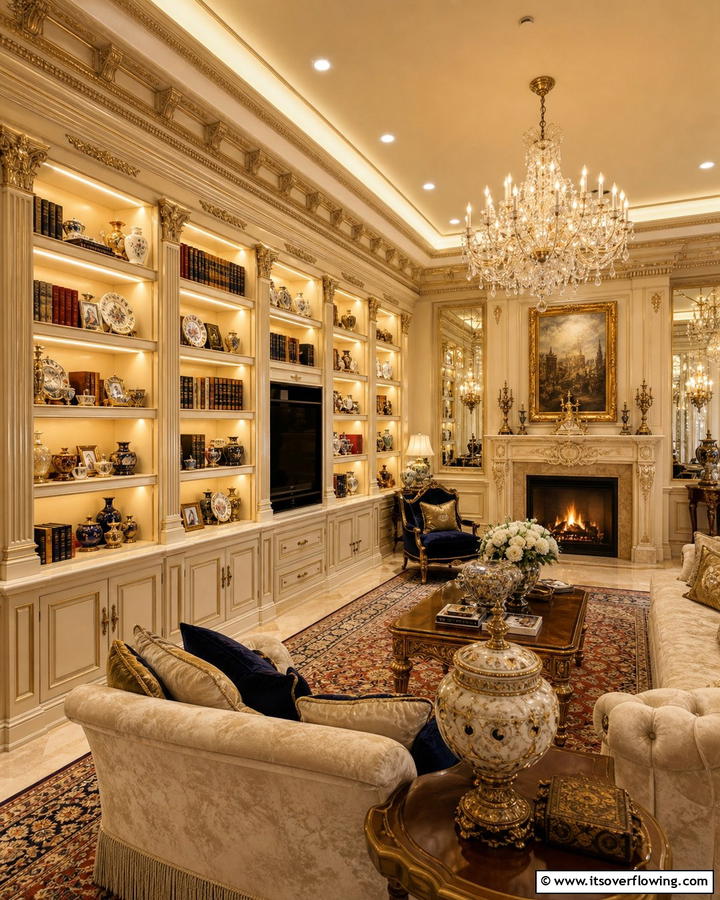 Bespoke Built In Shelving - 20 Royal Living Room Design Ideas for an Elegant Space