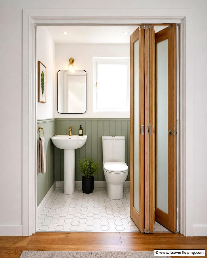 Bi Fold Door for Compact Spaces - 25 Bathroom Door Ideas to Enhance Your Space
