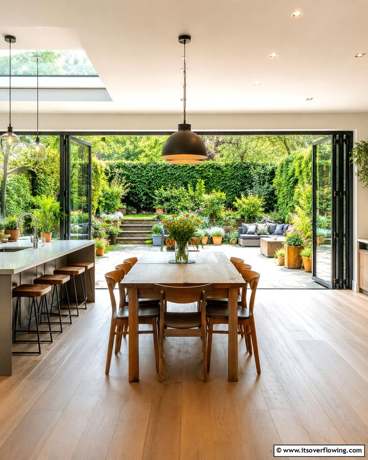 Bi Fold Doors for Indoor Outdoor Flow - 25 Kitchen Diner Ideas for a Functional and Stylish Space