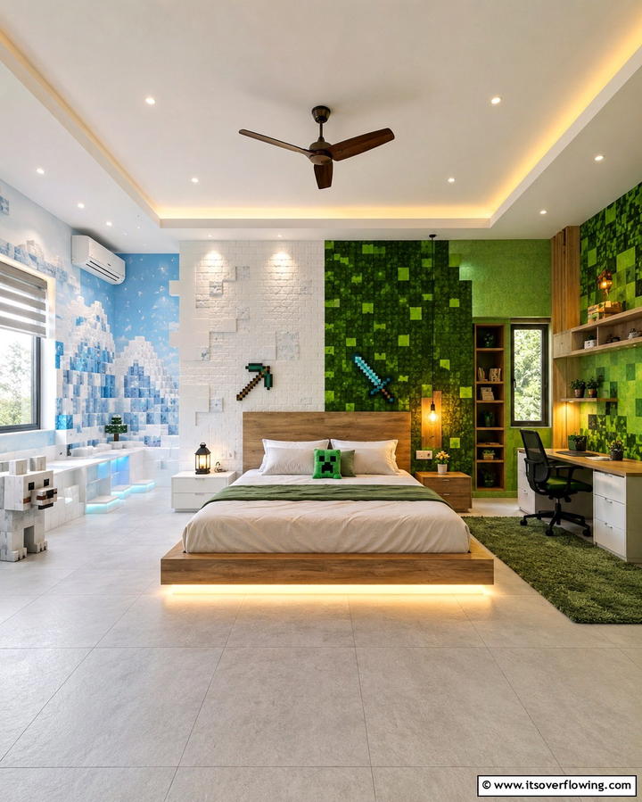 Biome Themed Zones - 30 Minecraft Bedroom Ideas for Block-Inspired Fun