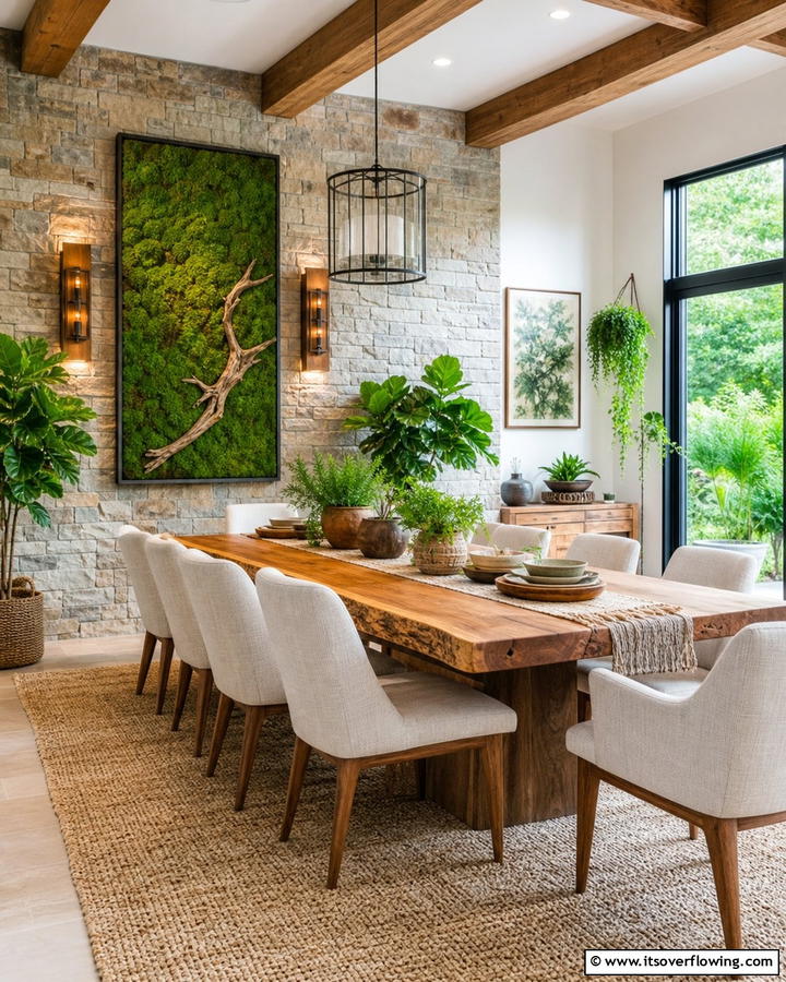 Biophilic Design Integration - 21 Green Dining Room Ideas to Refresh Your Dining Space