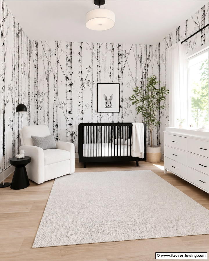 Birch Tree Wallpaper - 25 Woodland Nursery Ideas for a Nature-Inspired Room