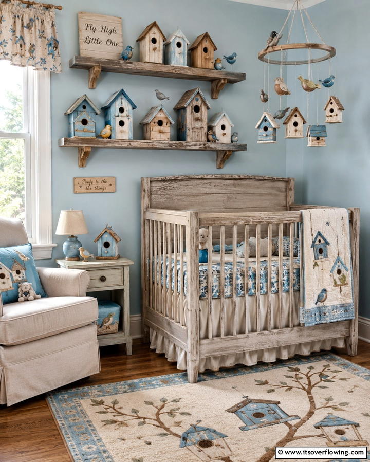 Birdhouse Decor - 30 Nature Themed Nursery Ideas for a Serene Kids Room