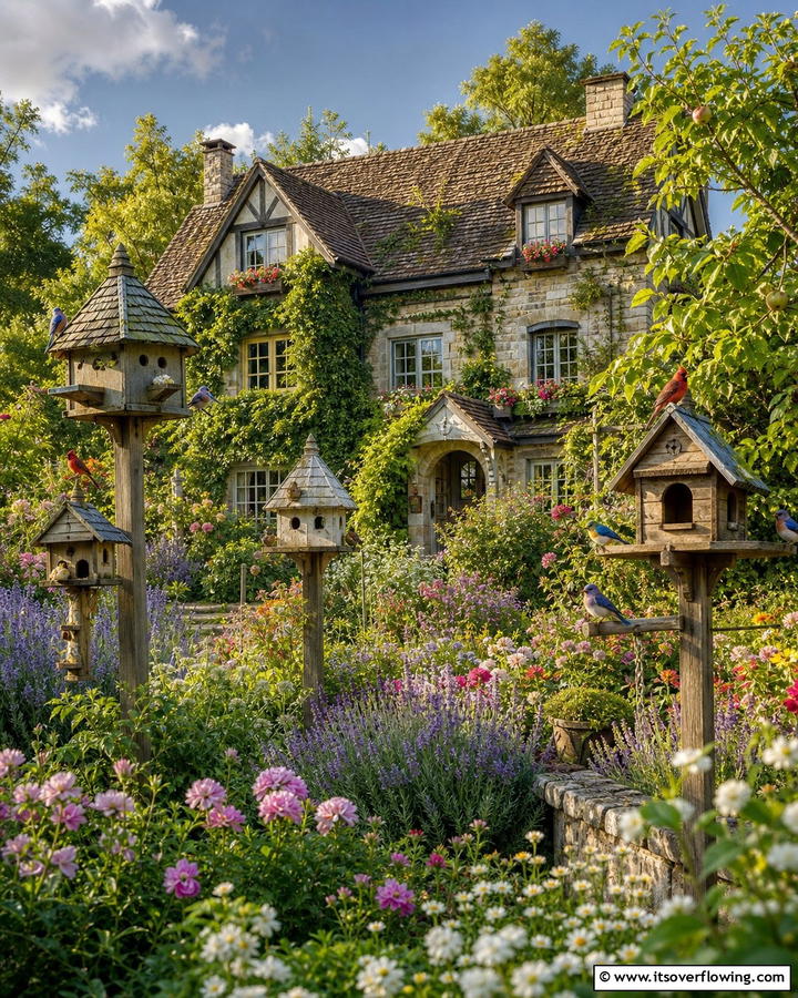 Birdhouses and Feeders - 20 Charming Cottagecore House Exterior Ideas