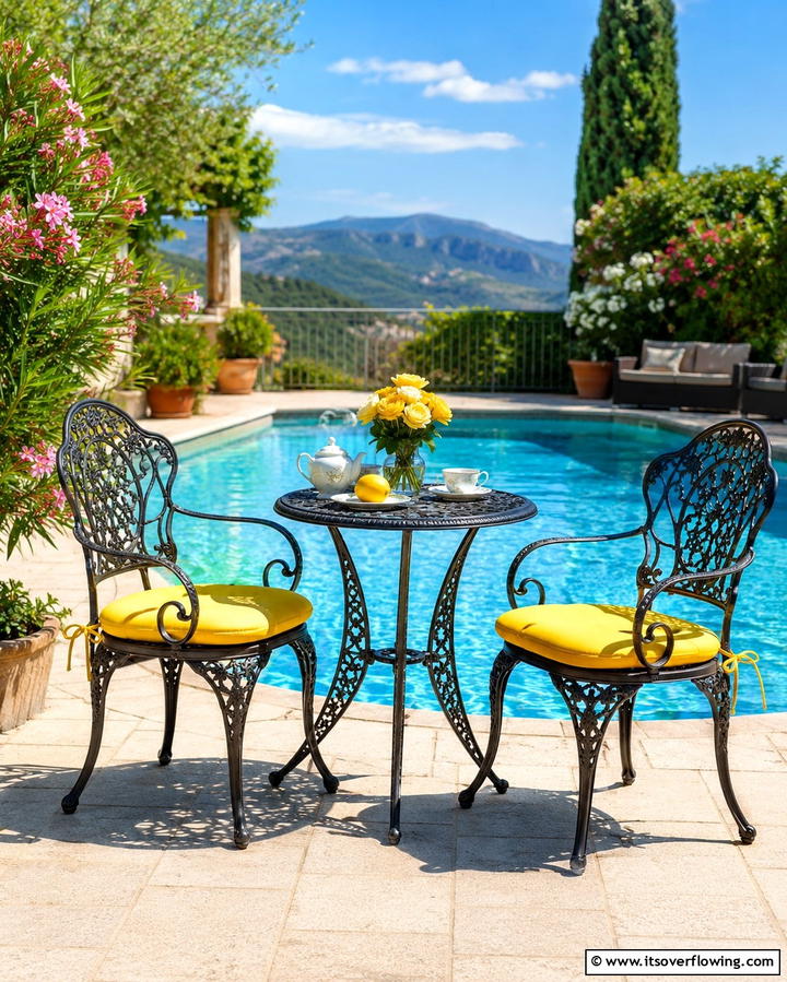 Bistro Sets for Poolside Dining - 25 Pool Furniture Ideas for a Relaxing Outdoor Oasis