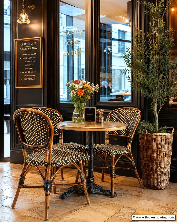 Bistro Style Seating for Parisian Cafe Vibes - 25 Parisian Dining Room Ideas for Elegant Spaces