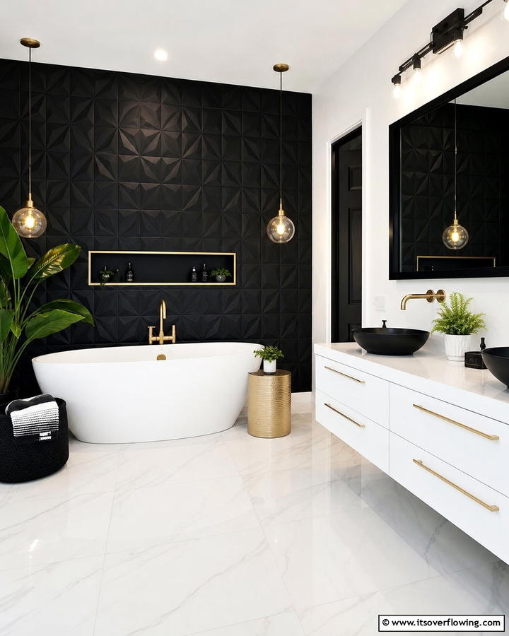 Black Accent Walls for Bold Statements - 20 Bathroom With Black Fixtures Design Ideas