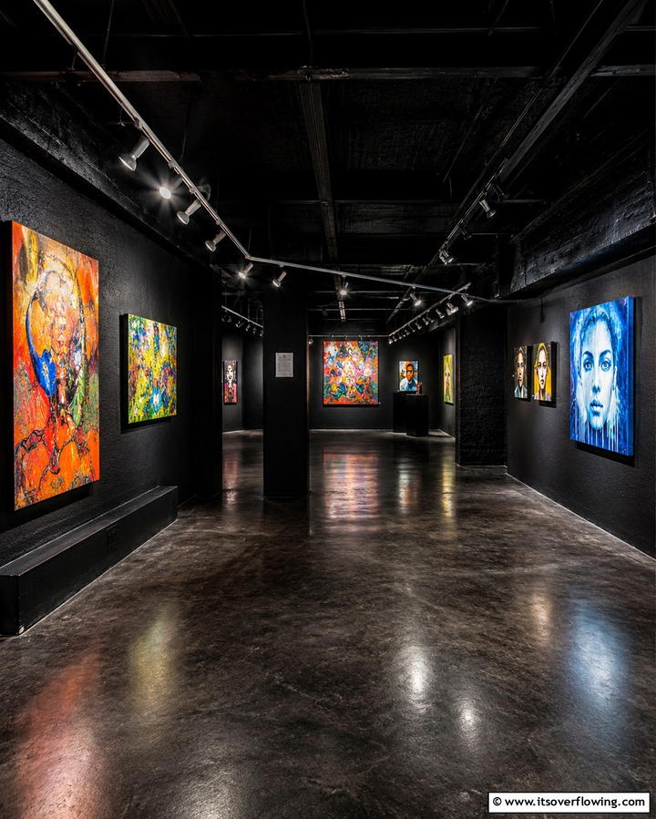 Black Art Gallery Space - 30 Black Basement Design Ideas for a Modern & Cozy Space