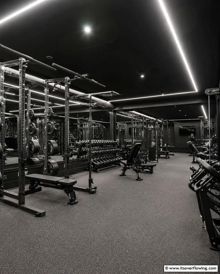 Black Basement Gym - 30 Black Basement Design Ideas for a Modern & Cozy Space