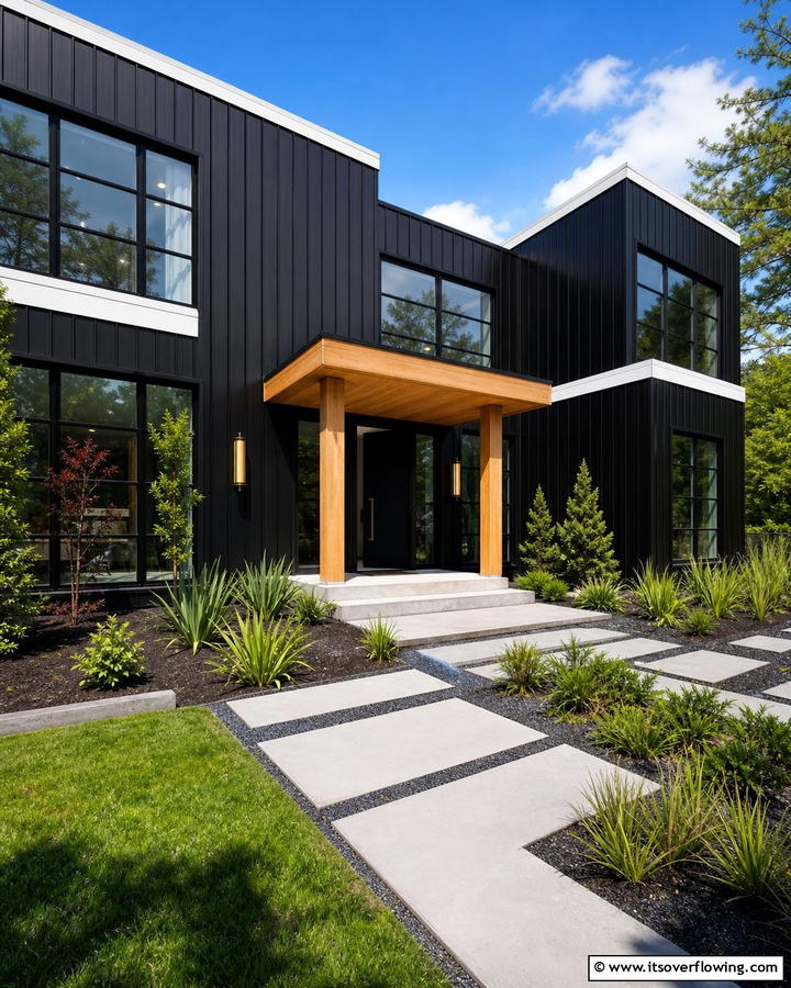 Black Board and Batten - 25 Board and Batten Siding Colors for Curb Appeal