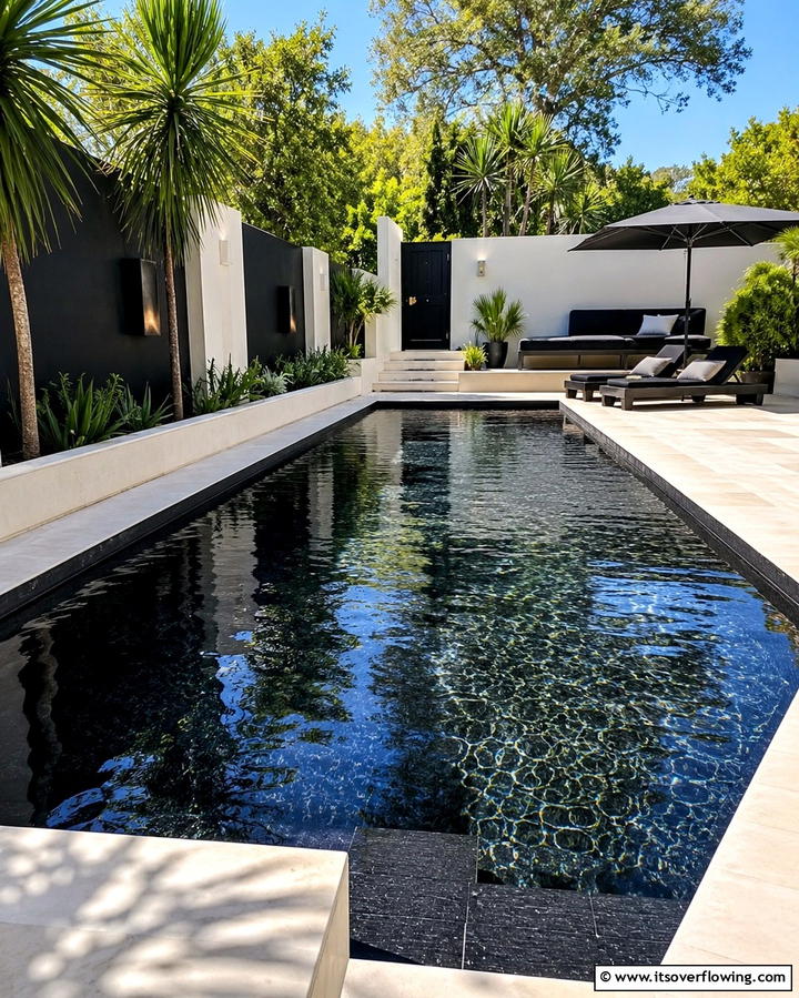 Black Bottom Pools - 25 Backyard Pool Ideas for Summer Fun and Relaxation