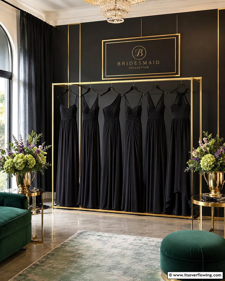 Black Bridesmaid DressesExact - 30 Black-Themed Wedding Decor Ideas for Bold Celebrations