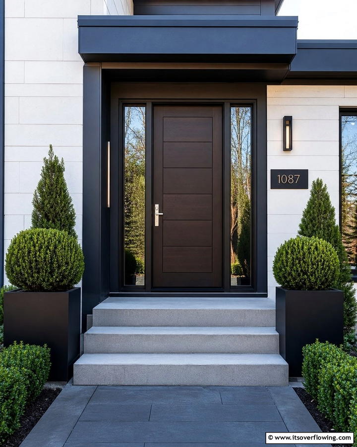 Black Brown Sophistication - 25 Stylish Brown Front Door Ideas for Your Home