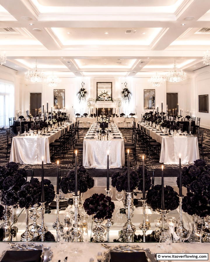 Black Candlelit Centerpieces - 30 Black-Themed Wedding Decor Ideas for Bold Celebrations