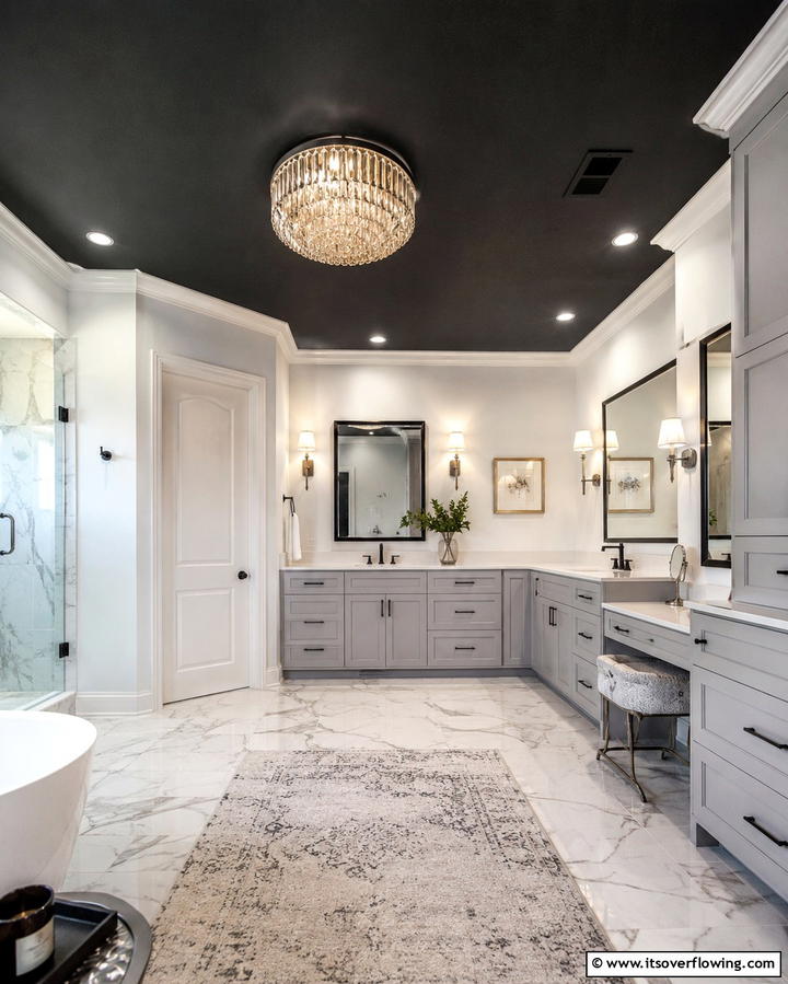 Black Ceiling for Added Drama - 30 Stylish Black Laundry Room Ideas for a Modern Utility Space