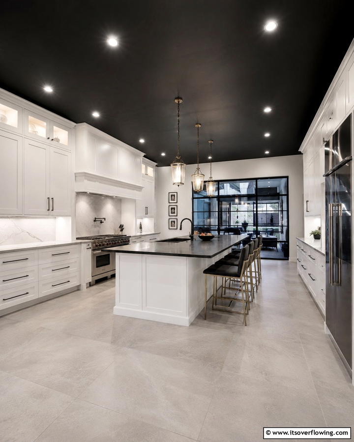 Black Ceiling for an Unexpected Twist - 30 Stylish Black Laundry Room Ideas for a Modern Utility Space