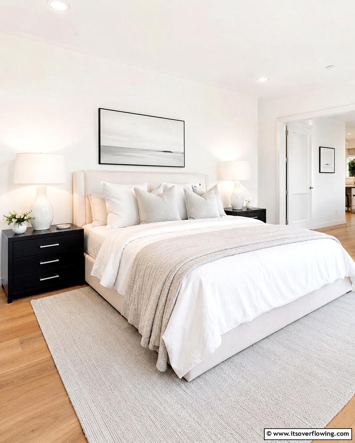 Black Ceiling with White Walls - 25 Black and White Bedroom Ideas for a Timeless Design