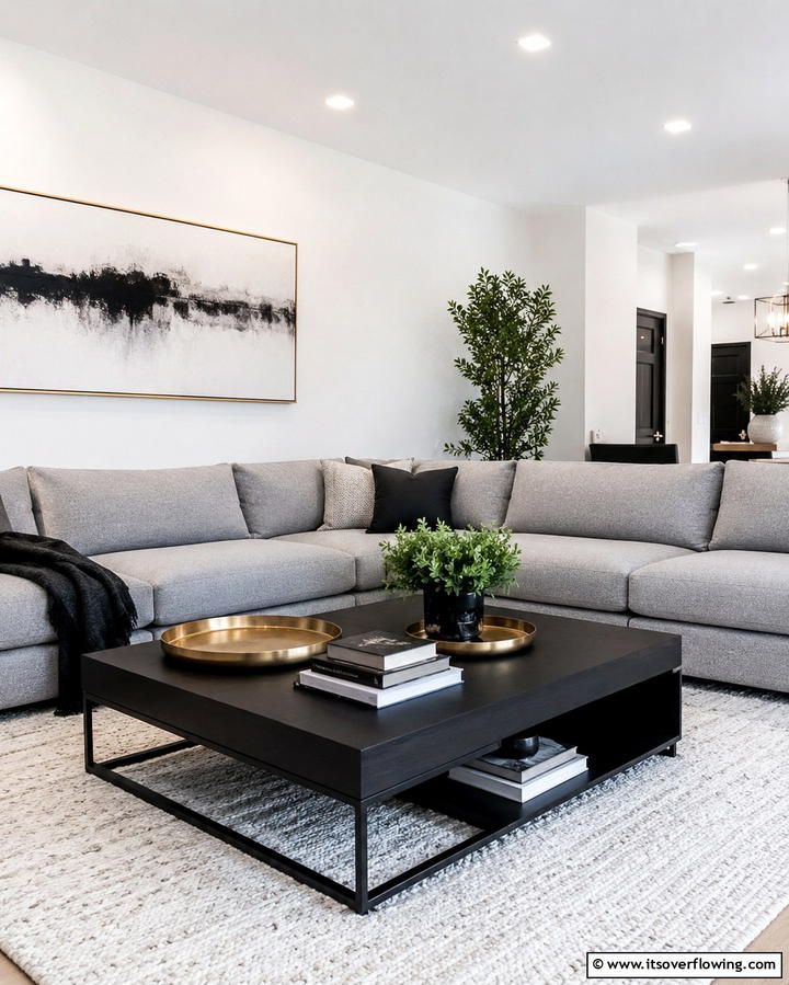 Black Coffee Tables - 30 Bold Black Living Room Designs for Dramatic Modern Spaces