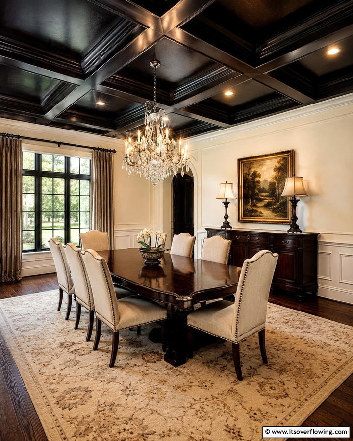 Black Coffered Ceiling Design - 30 Modern Black Ceiling Design Ideas for Dramatic Interiors