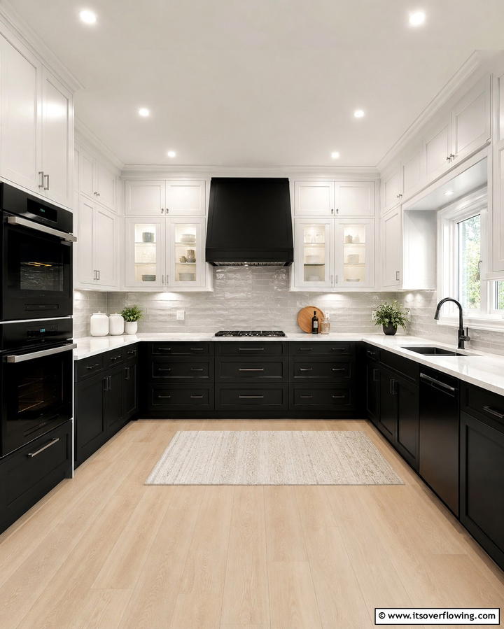 Black Countertops with White Cabinets - 30 White Kitchen Designs with Bold Black Appliances