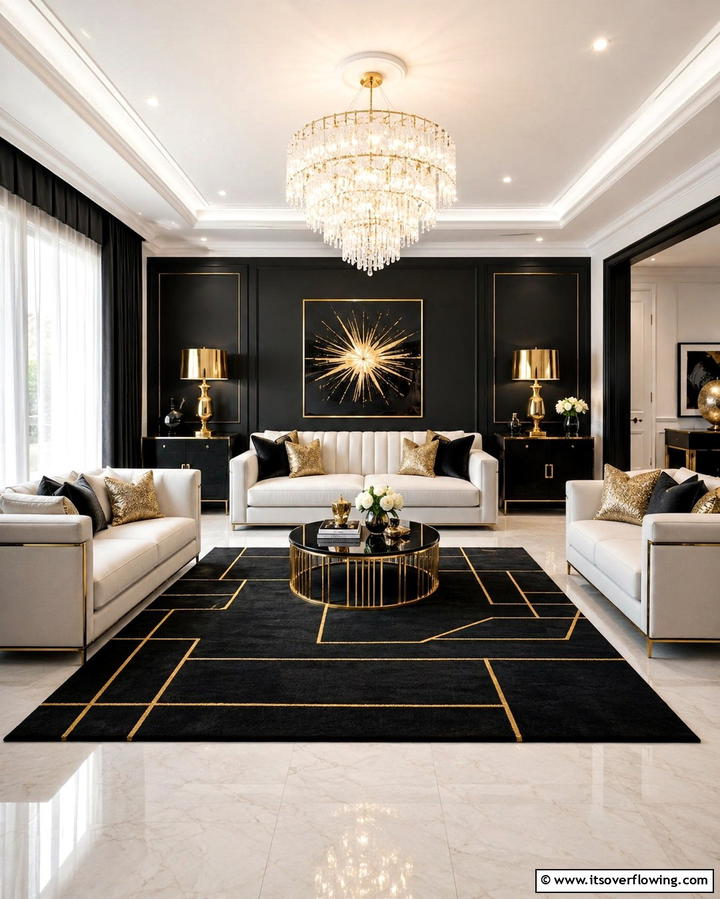 Black Curtains for Drama - 30 Bold Black Living Room Designs for Dramatic Modern Spaces