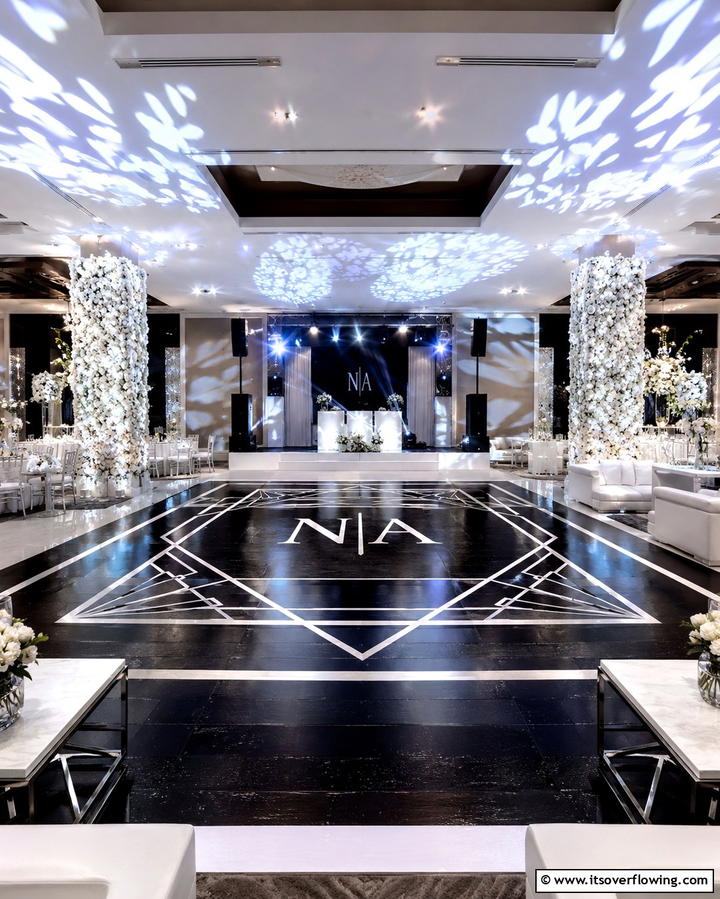 Black Dance Floor - 30 Black-Themed Wedding Decor Ideas for Bold Celebrations