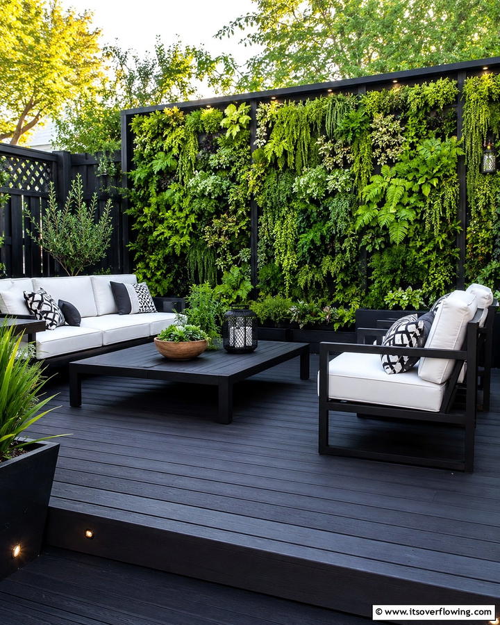 Black Deck with Vertical GardensExact - 25 Black Deck Ideas for a Bold Outdoor Statement