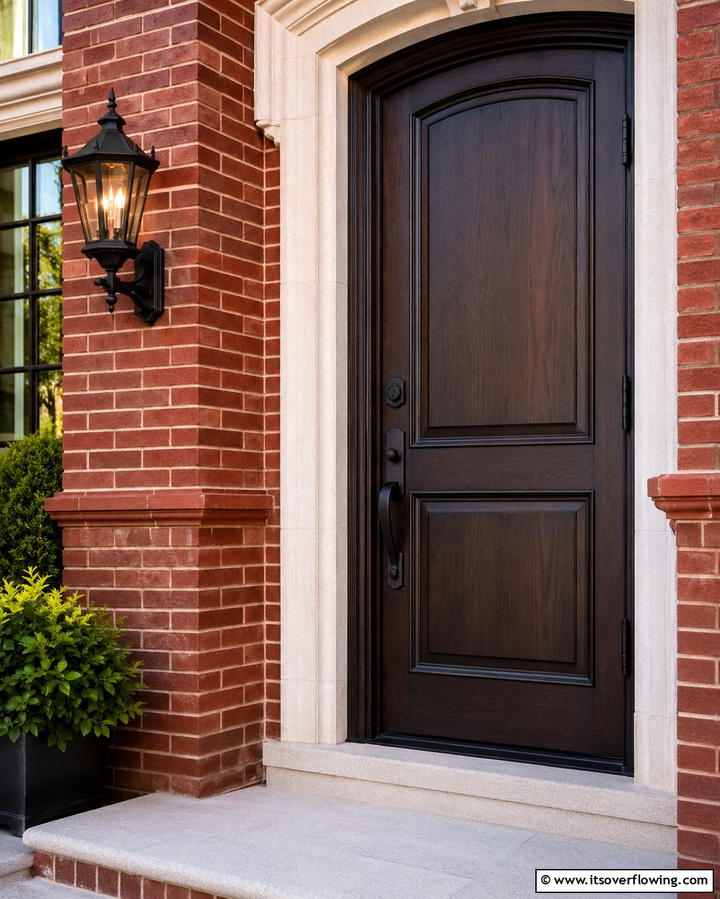 Black Door Hardware for Fine Details - 25 Red Brick House with Black Trim Design Ideas